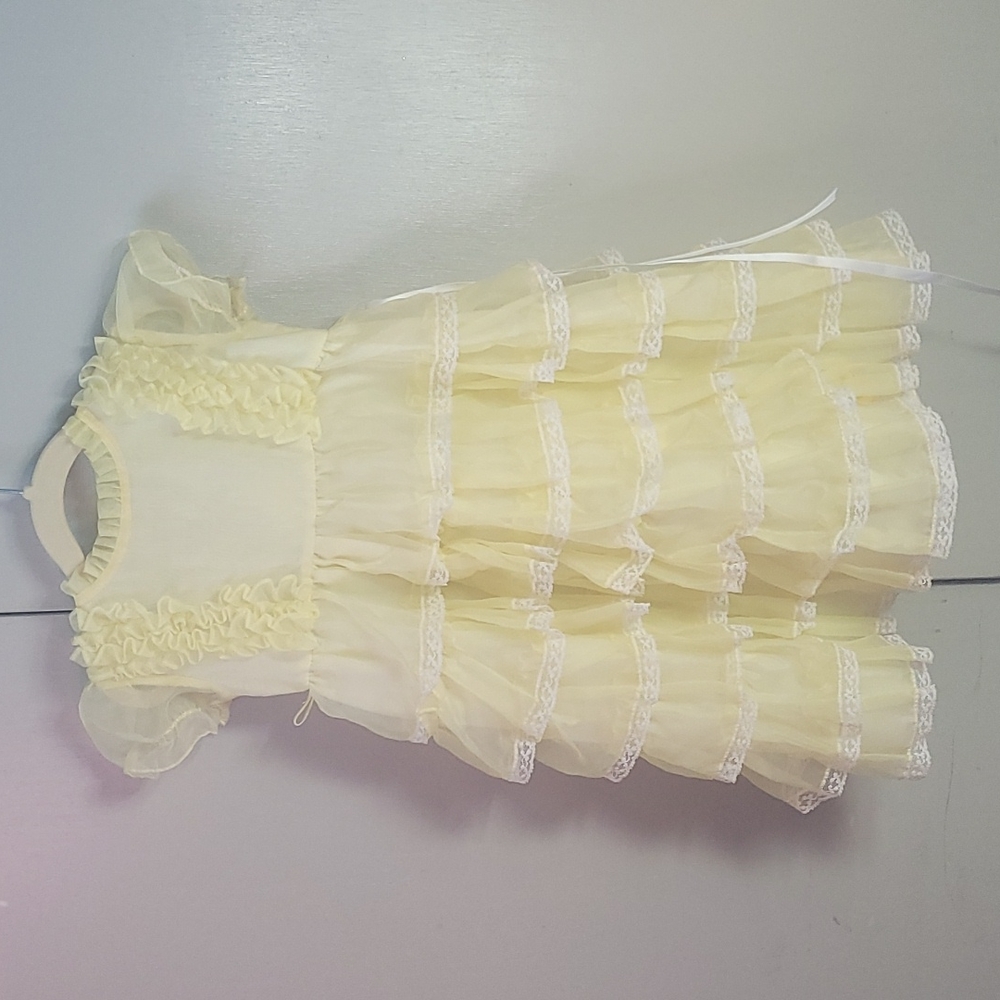 Martha's Miniatures Girl's Sheer Yellow Ruffles